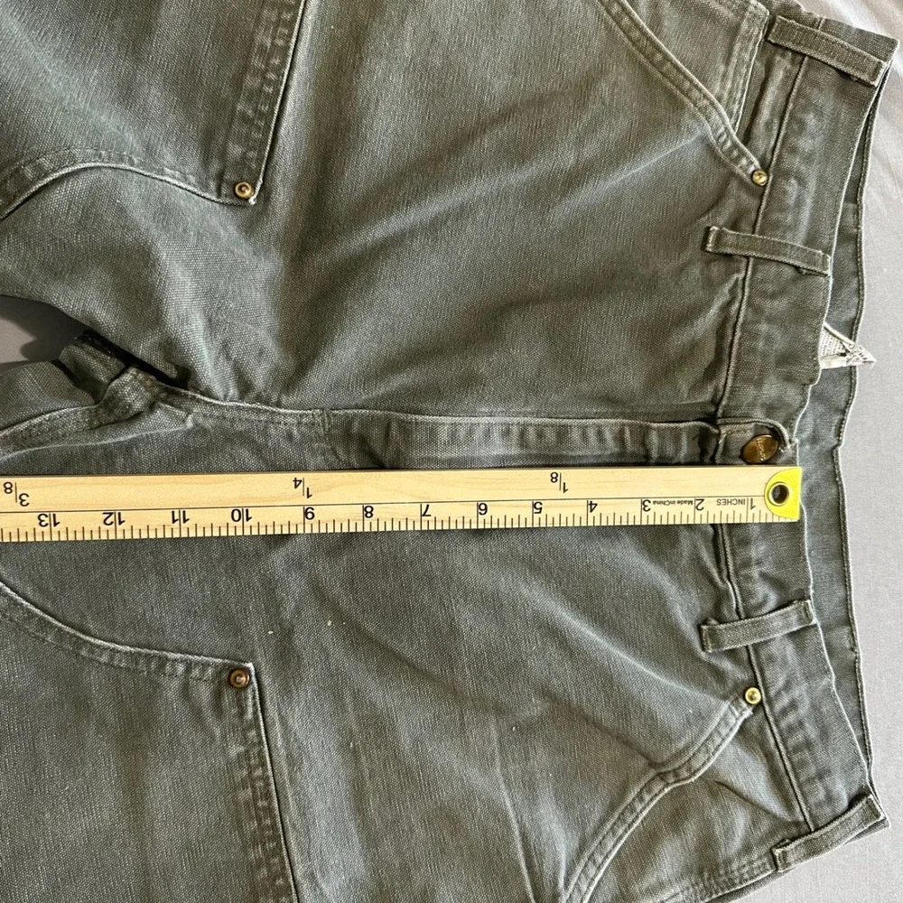 Carhartt B01 Double Knee Pants Mens 34x32 Moss Green Good Distressed USA Made